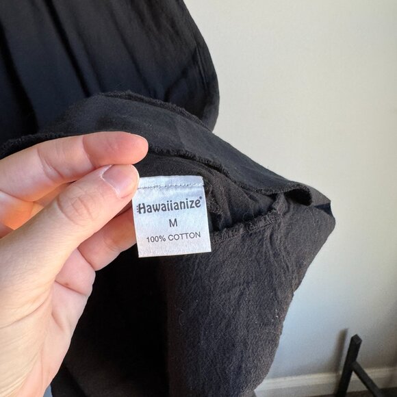 Hawaiianize MOOREA Cotton Dress Black Size Medium - Picture 9 of 9